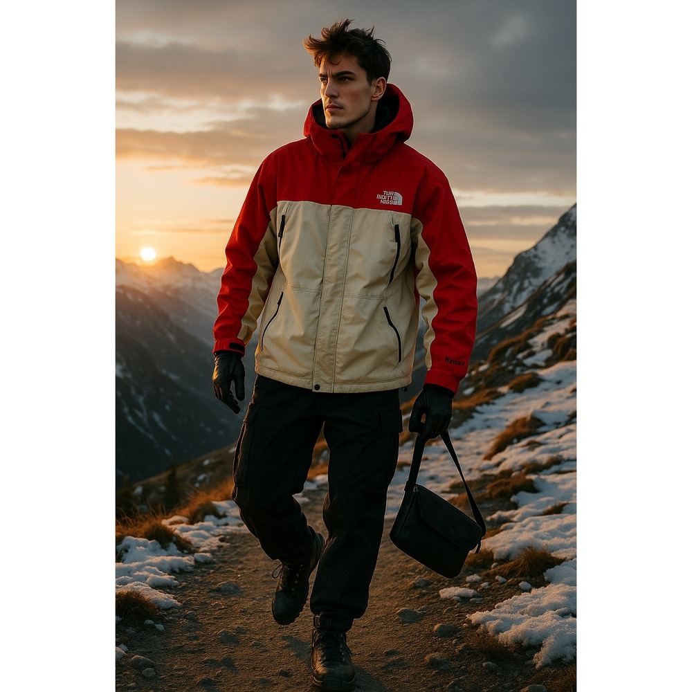 The North Face Red and Cream Ski Jacket